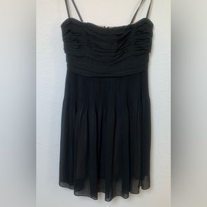 BCBGMaxAzria Black Chiffon Strapless Cocktail Dress